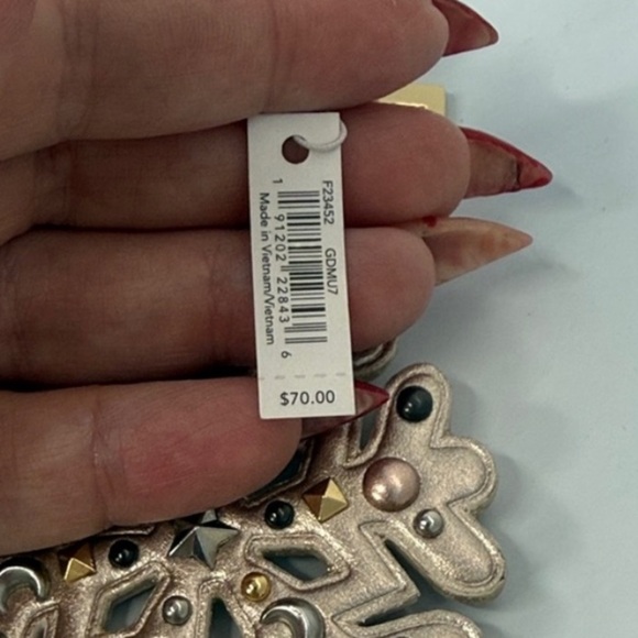 Coach Snowflake Bag Charm Rivet Stud Star Moon Keychain Gold Silver Holiday NWT - Picture 11 of 11